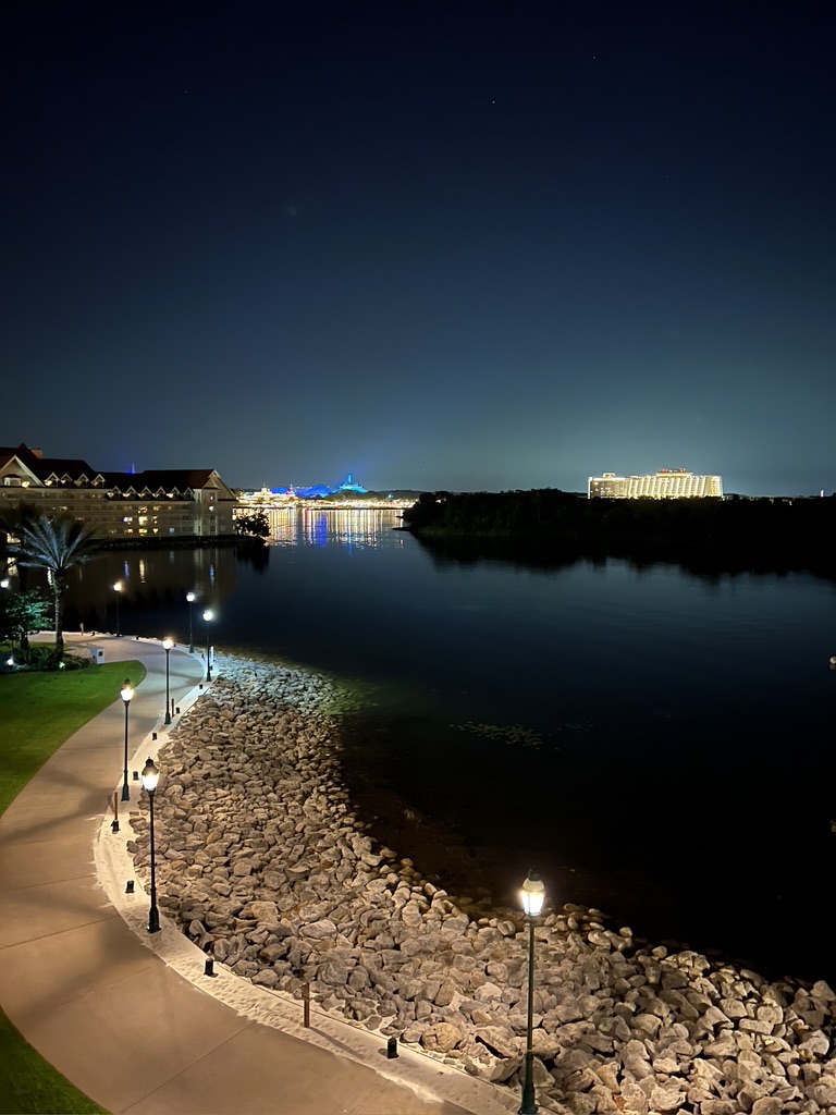 Night view of Magic Kingdom from Grand Floridian DVC